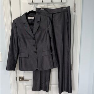 Tahari Charcoal Women's Blazer and Pants Set
